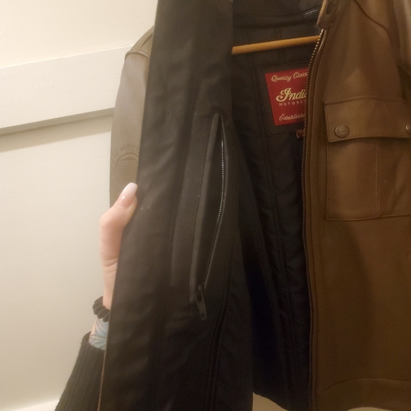 INDIAN MOTORCYCLE BROWN LEATHER GATEWAY JACKET - Picture 12 of 15